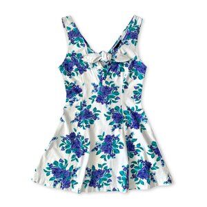 Vintage 90s Mini Floral V Neck Dress Girly Fit Flare Cottagecore Feminine Boho